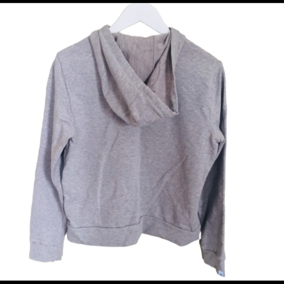 GAP Body Hooded Zip Jacket With Pockets & Ribbon Trim Detailing Grey Size Large - Picture 3 of 7